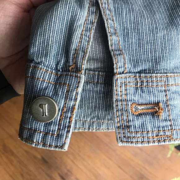 Anthropologie Pilcro Classic Denim Railroad Stripe Jacket - Picture 6 of 9